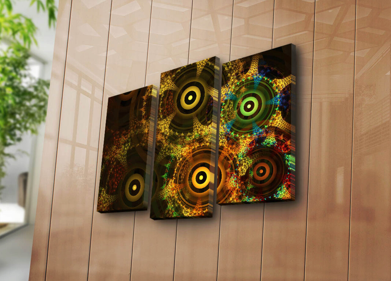 Tablou decorativ, 3PATK-109, 20 x 39 cm, 2 piese, Multicolor - imagine 5